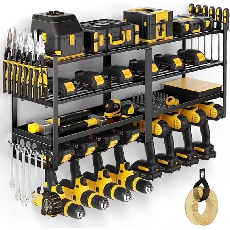 Tools In Electrical Workshop - Hand Power Tool Organizer Rack Wall