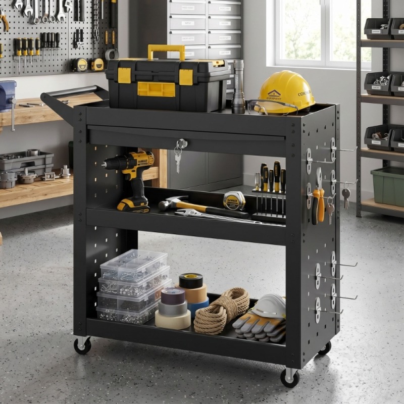 Tool cart with lockable wheels - огляд і ціна Tools List For Workshop