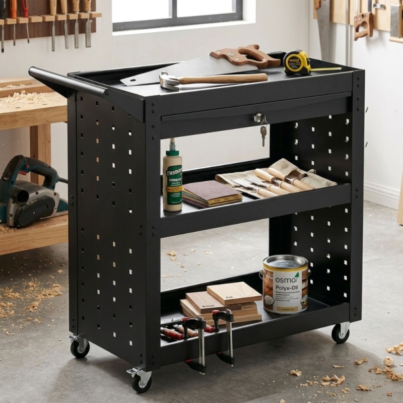 Tool cart with lockable wheels - огляд і ціна Tools List For Workshop