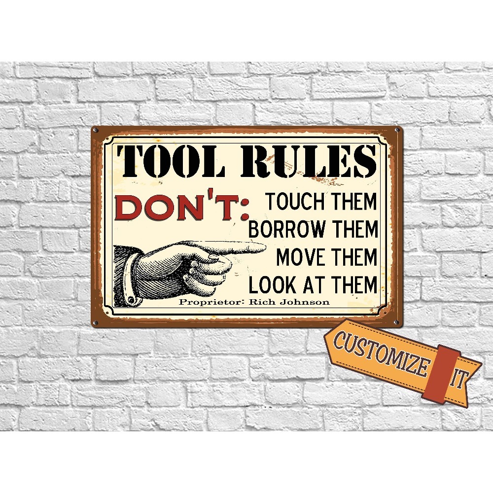 1pc Customizable Tool Rules Me - огляд і ціна Workshop Tools And Names