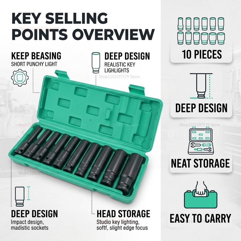 10pcs Socket Wrench Set 8-24mm - огляд і ціна Tools In Electrical Workshop